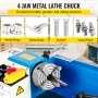 K72-125 5 Inch Lathe Chuck Independent Reversible Jaw 125MM Metal Turning Machine Accessories for Mini Metal Lathe Machine 4 Jaw