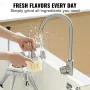 Commercial Vegetable Fruit Chopper, Stainless Steel French Fry Cutter with 4 Blades 1/4" 3/8" 1/2", 6-wedge Slicer, Chopper Dice