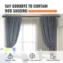 Double Rod Curtain Rods, 91.4-182.9 cm Adjustable Length, Black Double Curtain Rods with Round Finials, 2.5 cm and 1.9 cm Diamet