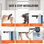 Double Rod Curtain Rods, 91.4-182.9 cm Adjustable Length, Black Double Curtain Rods with Round Finials, 2.5 cm and 1.9 cm Diamet