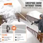 Snetagsrive, 25" snerydningsværktøj af plastikblad, 21 fods