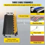 3 Channel Rubber Cable Protector Ramp 94.5x50x8 cm Heavy Duty Cable Wire Cord Cover Ramp Speed Bump Driveway Hose Cable Ramp Pro