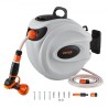 Retractable Hose Reel Water Hose Reel 65.6'x1/2" 180Â° Swivel Wall-Mounted