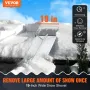 Snow Roof Rake, 914.4 cm Reach Aluminium Roof Shovel with Slide Cloth, Premium 48.3 cm Blade Snow Removal Tool, Safe on Roof wit