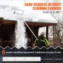 Snow Roof Rake, 914.4 cm Reach Aluminium Roof Shovel with Slide Cloth, Premium 48.3 cm Blade Snow Removal Tool, Safe on Roof wit