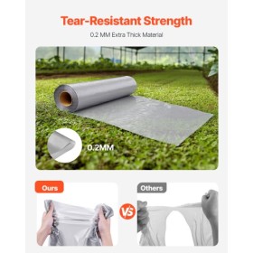 8Mil Plastic Sheeting Roll 6.5 x 164 FT Heavy Duty Polyethylene Grey