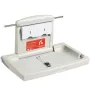Wall-Mounted Baby Changing Station, Horizontal Foldable Diaper Change Table with Safety Straps and Hanging Rods, Use in Commerci