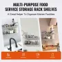 21.8 x 76.2 cm Stainless Steel Shelf, Wall Mounted Floating Shelving with Backsplash, 20 kg Load Capacity Commercial Shelves, He