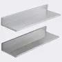 8.6 "x 30" hylde i rustfrit stål, vægmonteret flydende hylder