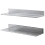 8.6 "x 30" hylde i rustfrit stål, vægmonteret flydende hylder