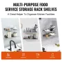 21.8 x 61 cm Stainless Steel Shelf, Wall Mounted Floating Shelving with Backsplash, 20 kg Load Capacity Commercial Shelves, Heav