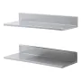 21.8 x 61 cm Stainless Steel Shelf, Wall Mounted Floating Shelving with Backsplash, 20 kg Load Capacity Commercial Shelves, Heav