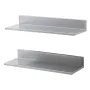 21.8 x 61 cm Stainless Steel Shelf, Wall Mounted Floating Shelving with Backsplash, 20 kg Load Capacity Commercial Shelves, Heav