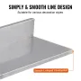 21.8 x 40.6 cm Stainless Steel Shelf, Wall Mounted Floating Shelving with Backsplash, 20 kg Load Capacity Commercial Shelves, He