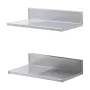 21.8 x 40.6 cm Stainless Steel Shelf, Wall Mounted Floating Shelving with Backsplash, 20 kg Load Capacity Commercial Shelves, He