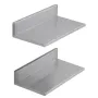 21.8 x 40.6 cm Stainless Steel Shelf, Wall Mounted Floating Shelving with Backsplash, 20 kg Load Capacity Commercial Shelves, He