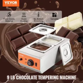 Chokolade Tempering Machine Chocolate Melting Pot 9 lbs 2 Tanks
