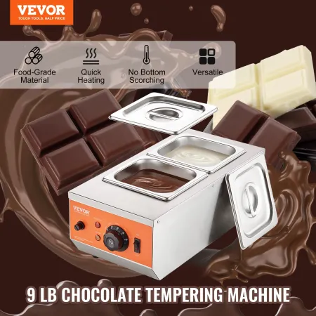 Chokolade Tempering Machine Chocolate Melting Pot 9 lbs 2 Tanks