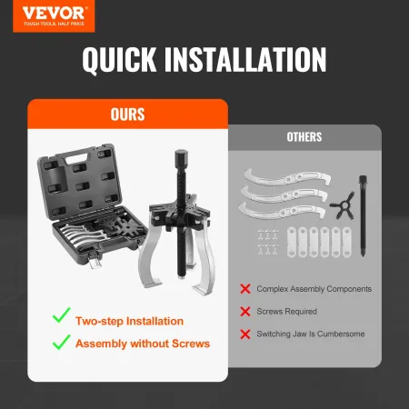 Gear Puller Set, 3 "og 7" PULLER KIT, 3 kæbe gear bærer