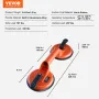 Glass Suction Cup, 11.9 cm 2 Pack 149.7 kg Load Capacity, Vacuum Suction Cup with Aluminum Handle, Heavy Duty Industrial Suction