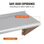 30.5 x 91.4 cm Stainless Steel Shelf, Wall Mounted Floating Shelving with Brackets, 113.4 kg Load Capacity Commercial Shelves, H