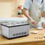 1.9 L Automatic Ice Cream Machine Electric Yogurt Gelato Make Silver