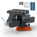 Bench Vise, 6.5" Jaw Width 6.5" Forward &9.3" Reverse Opening, 360-Degree Swivel Locking Base Multipurpose Workbench with