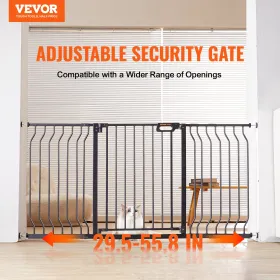 Baby Gate, 29.5"-57.8" Extra Wide, 30" High, Dog Gate for Stairs Doorways and House, Easy Step Walk Thru Auto Close Child Gate