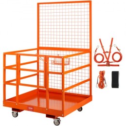 Forklift Safety Cage Work Platform 43X45in 1400lbs w/ Wheels for Aerial
