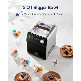 2 kvart automatisk ismaskine elektrisk yoghurt gelato gør sort