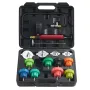 14 pcs Universal Radiator Pressure Tester Kit, Coolant Pressure Tester Kit with Manual Pump and Color-coded Steel Test Cap Adapt