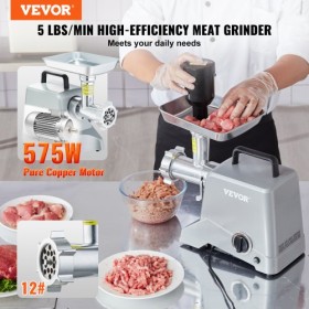 Commercial Electric Meat Grinder 5 Lb/Min Capacity 575W Sausage Stuffer