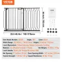 Baby Gate, 74.9 cm-122.9 cm Extra Wide, 76.2 cm High, Dog Gate for Stairs Doorways and House, Easy Step Walk Thru Auto Close Chi