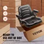 Universal Forklift Seat, Fold Down Tractor Seat with Adjustable Angle Back, Micro Switch, Seatbelt and Armrests, 6.3-13.4 inch S