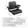 Universal Forklift Seat, Fold Down Tractor Seat with Adjustable Angle Back, Micro Switch, Seatbelt and Armrests, 6.3-13.4 inch S