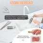 Commercial Meat Tenderizer, Heavy Duty Stainless Steel Kitchen Tool with Handle, Meat Tong, and Cleaning Brush, 450W Electric Me