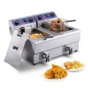 Commercial Electric Deep Fryer Countertop Deep Fryer with Dual Tanks 6000W