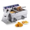 Commercial Electric Deep Fryer Countertop Deep Fryer with Dual Tanks 6000W