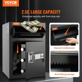 2.5 C Depository Safe Deposit Safe with Drop Slot Passwords and Keys