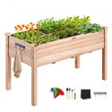 Træ hævet have seng planter boks 47.2x22.8x30 "blomster grøntsag urt