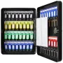 48-Key Cabinet, Key Safe with Combination & Key Lock, Digital Security Storage Box Steel Key Organizer with Adjustable Racks, 48