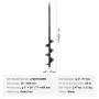 Auger Drill Bit til plantning, 3 x 24 tommer Garden Auger Drill