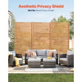 Wooden Privacy Screen 36" x 76" Freestanding Outdoor Privacy Screen