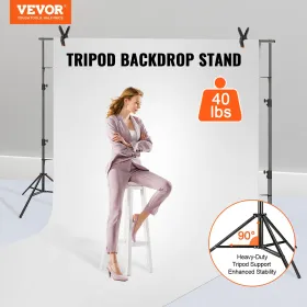 12 x 10 ft Heavy Duty Backdrop Stand, Height Adjustable Photography Backdrop Stand, Background Support System with 6 Clamps and