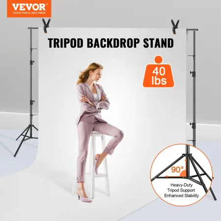 12 x 10 ft Heavy Duty Backlap Stand, Højde Justerbar