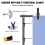 365.7 x 304.8 cm Heavy Duty Backdrop Stand, Height Adjustable Photography Backdrop Stand, Background Support System with 6 Clamp
