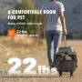 Cat Carrier with Wheels, Airline Approved Rolling Pet Carrier with Telescopic Handle and Shoulder Strap, Dog Carrier with Wheels