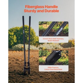 Post Hole Digger with Fiberglass Handle Scale Markings 57.5" Hole Digger