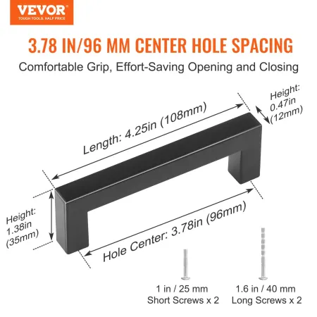 30 Pack Cabinet Pulls, 3,86in / 96 mm Center til Center Slim