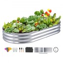 Raised Garden Bed, 71.9 x 36.4 x 11 inch Galvanized Metal Planter Box, Outdoor Planting Boxes with Open Base, for Growing